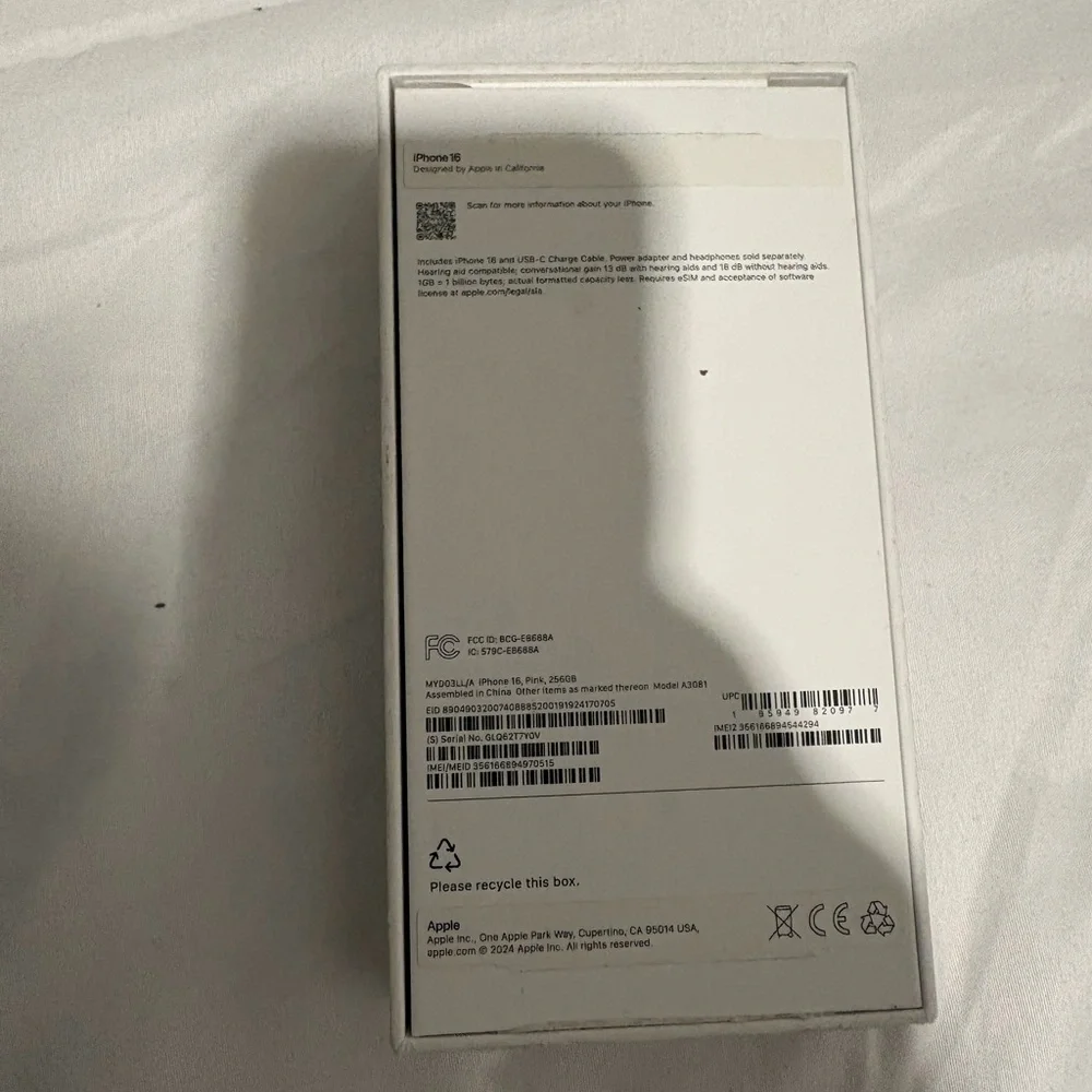 Apple iPhone in Pink empty boxes